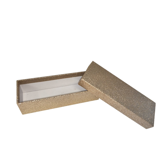 Champagne Rectangular Glitter Rigid Storage Decoration Gift Box Set of 10 Pieces With Lid - Ld Packagingmall