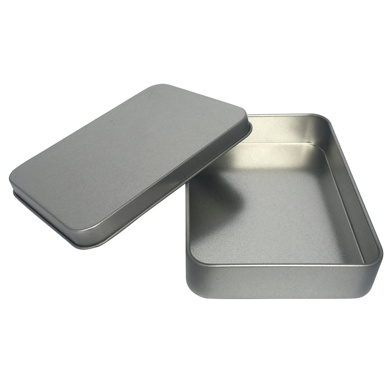100pcs Sliver Rectangular Gift Tin Box/ L115 x W85 x H22(mm)