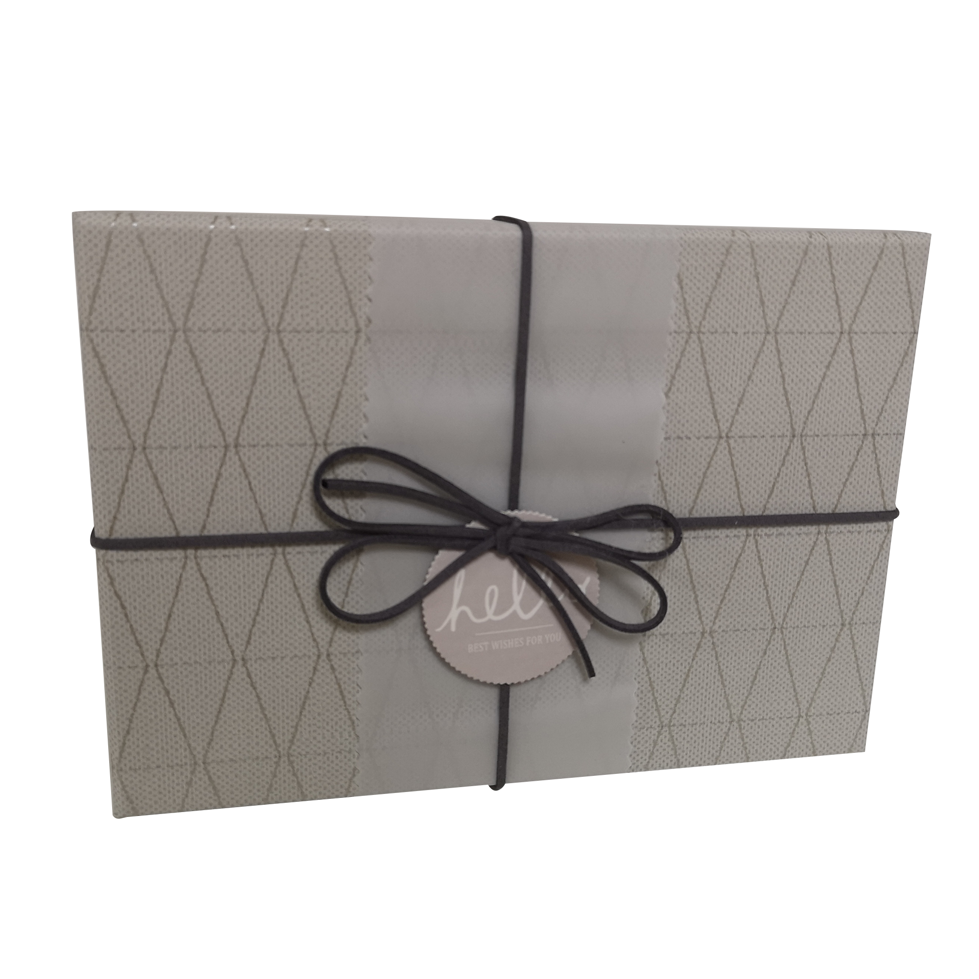 Rectangular Rigid Geometric Pattern Gift Box With Ribbon & Sleeve