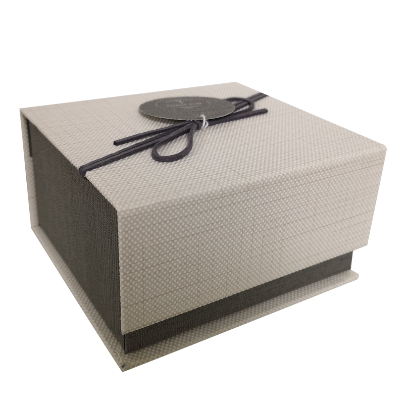 Square Rigid Magnetic Gift Box With Ribbon & Tag