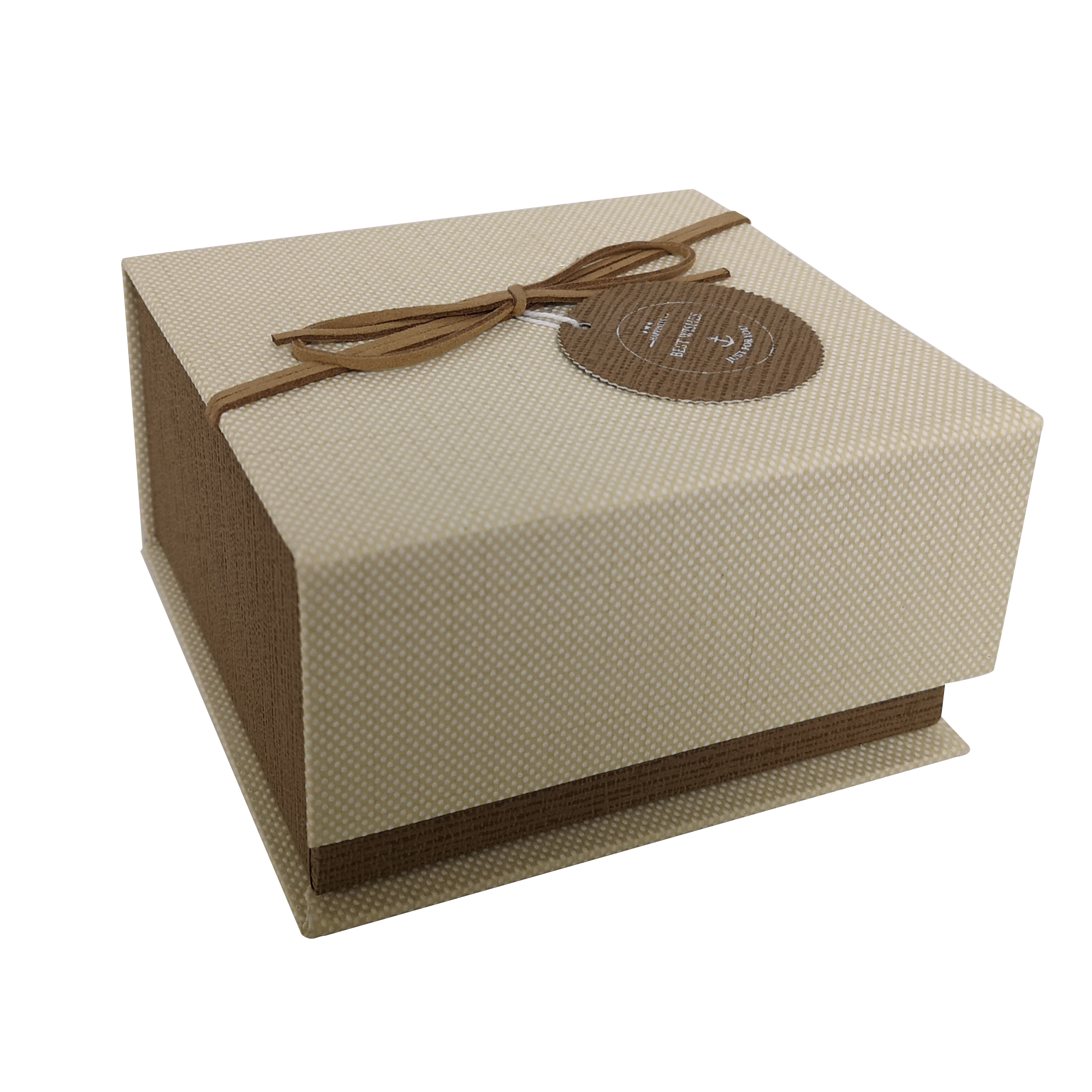 Quadratische, starre magnetische Geschenkbox mit Band und Anhänger 