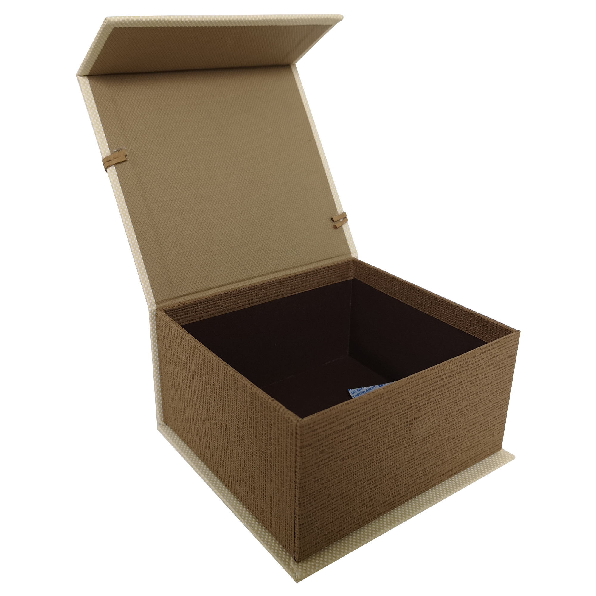 Quadratische, starre magnetische Geschenkbox mit Band und Anhänger 