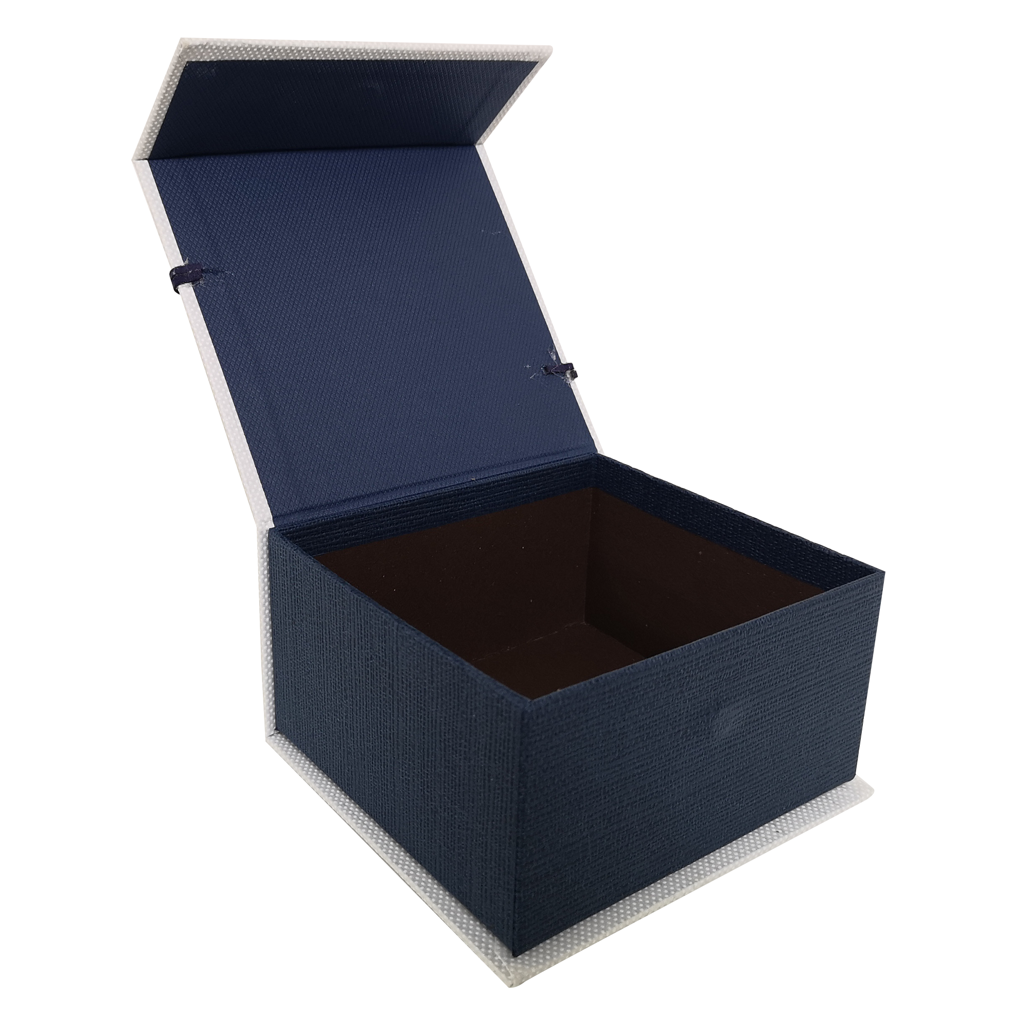 Quadratische, starre magnetische Geschenkbox mit Band und Anhänger 