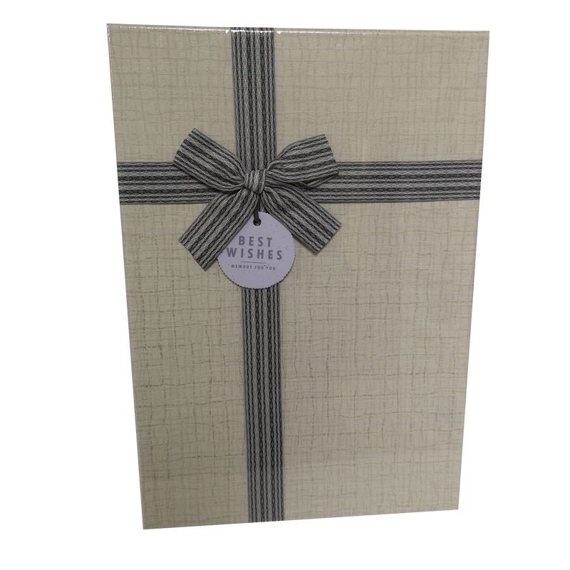 Rectangular Rigid Checks Gift Box With Ribbon & Bow
