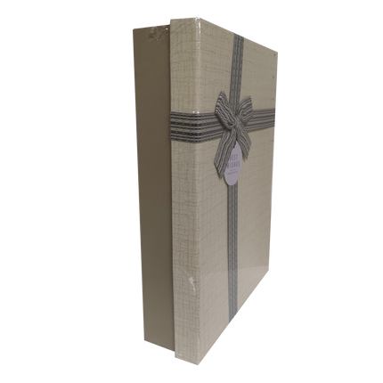 Rectangular Rigid Checks Gift Box With Ribbon & Bow