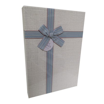 Rectangular Rigid Checks Gift Box With Ribbon & Bow