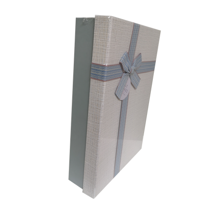 Rectangular Rigid Checks Gift Box With Ribbon & Bow