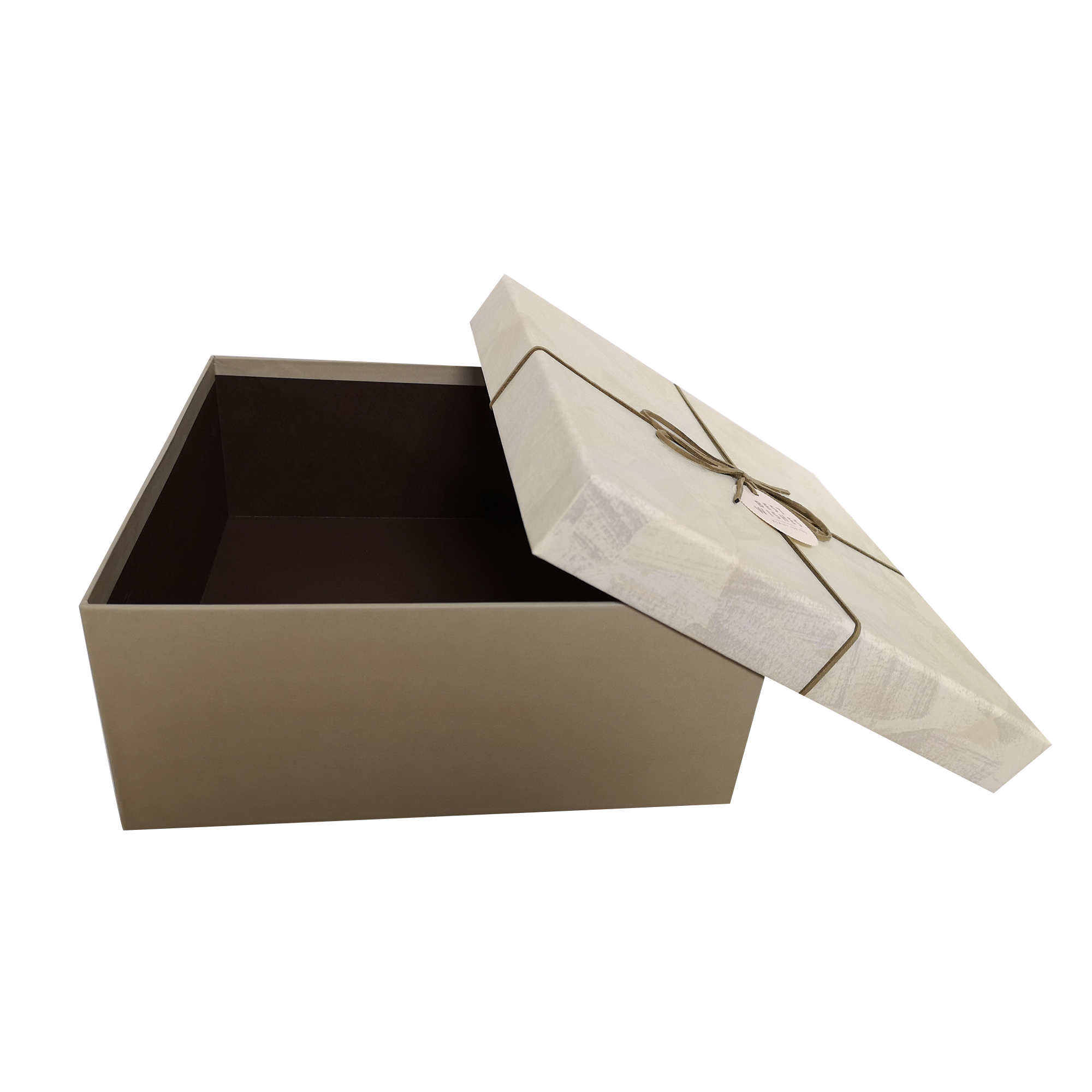 Square Rigid Brush Strokes Pattern Gift Box With Ribbon & Bow