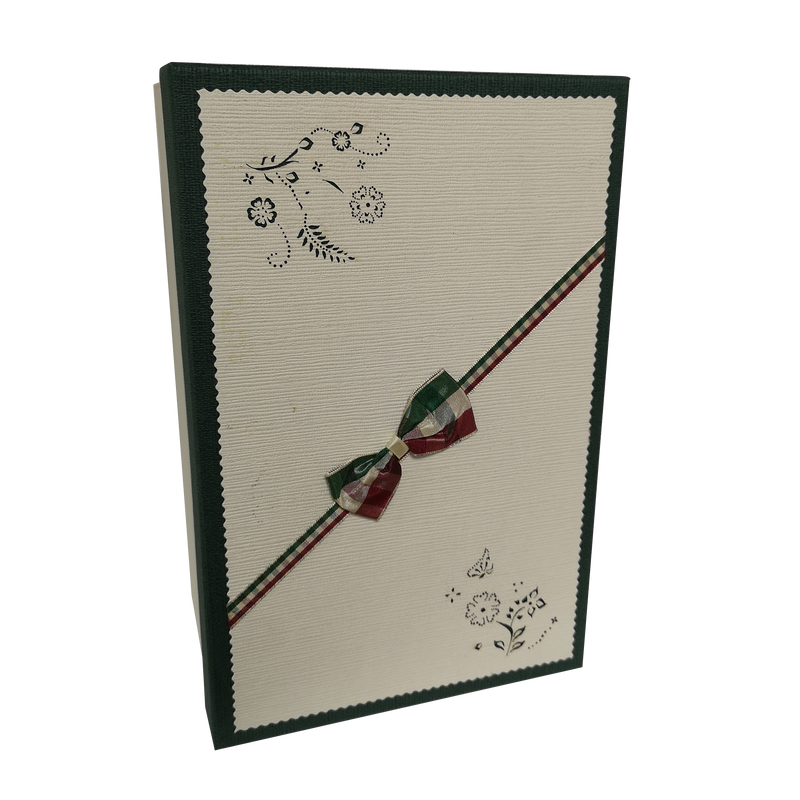 Rectangular Rigid Handmade Papercutting Decoration Gift Box With Ribbon & Bow