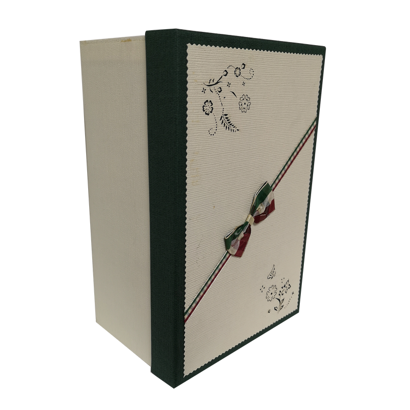 Rectangular Rigid Handmade Papercutting Decoration Gift Box With Ribbon & Bow