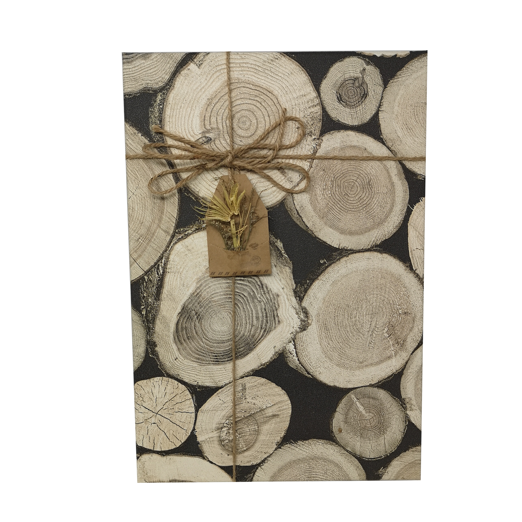 Rustic Wood Effect Rigid Gift Box with Ribbon and Bow