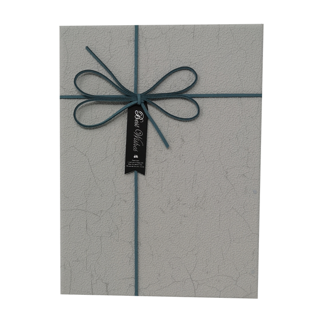 Textured Rectangle Gift Box with Ribbon and Tag