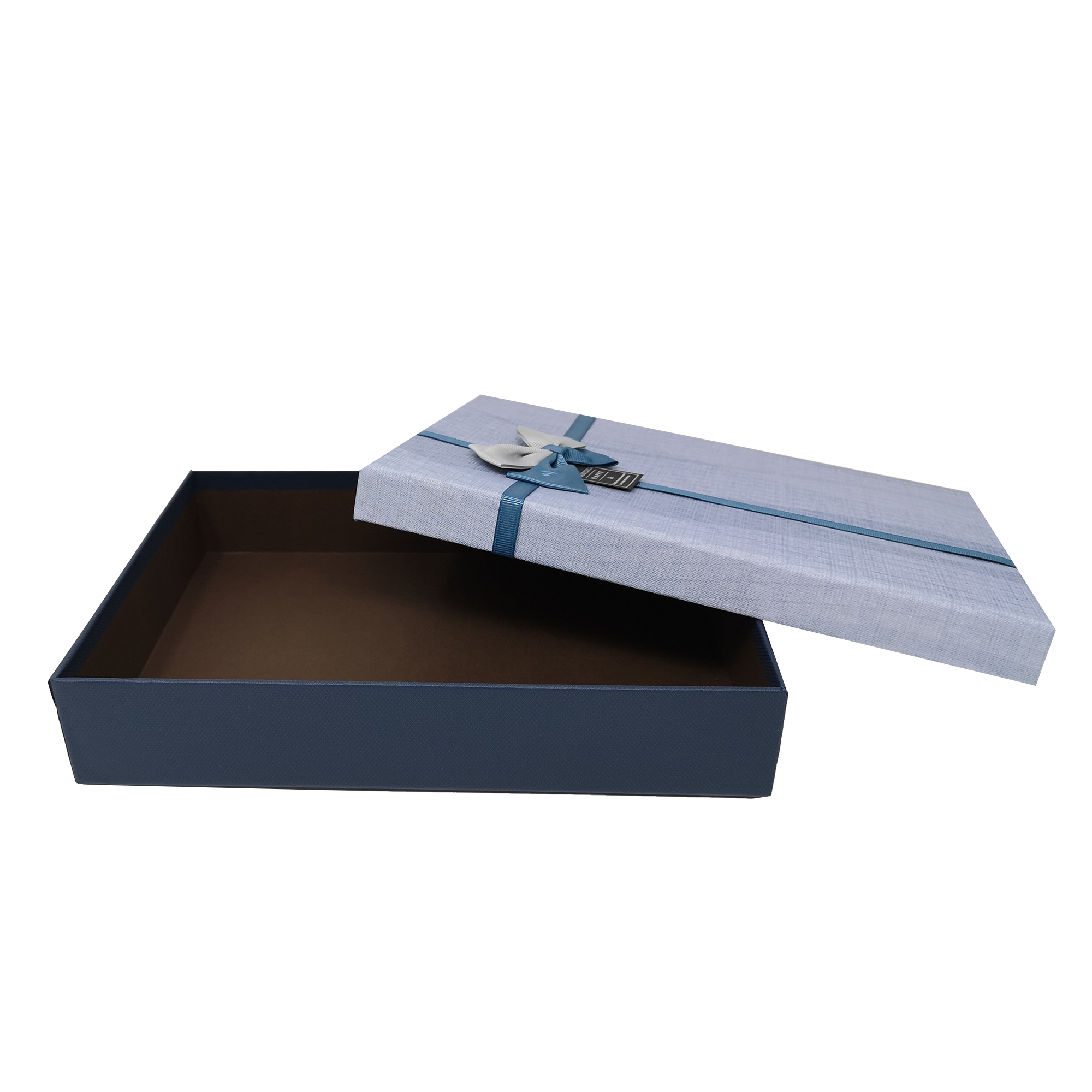 Geometric Pattern Gift Box with Ribbon and Tag