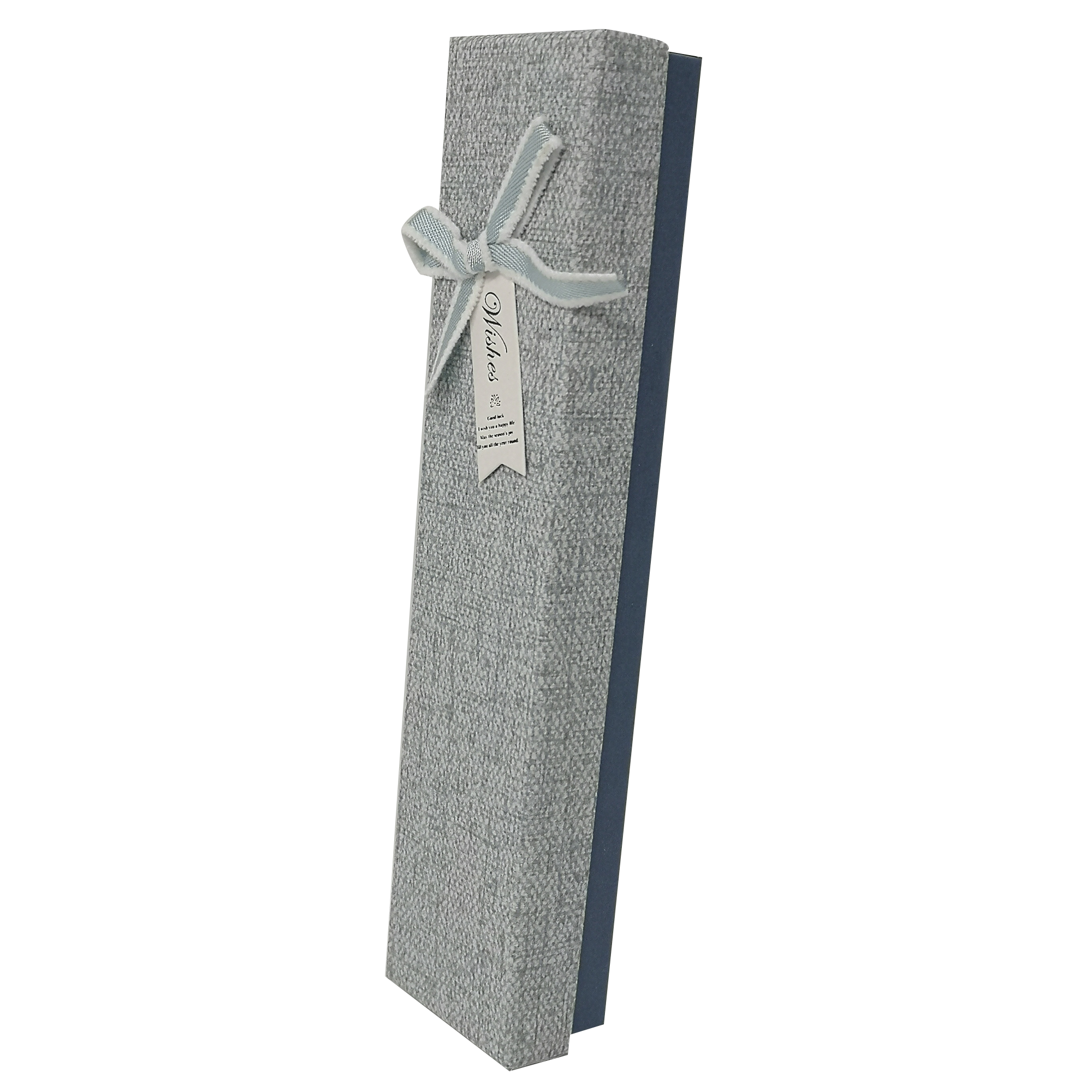 Linen Paper Gift Jewellery Box with Ribbon and Insert