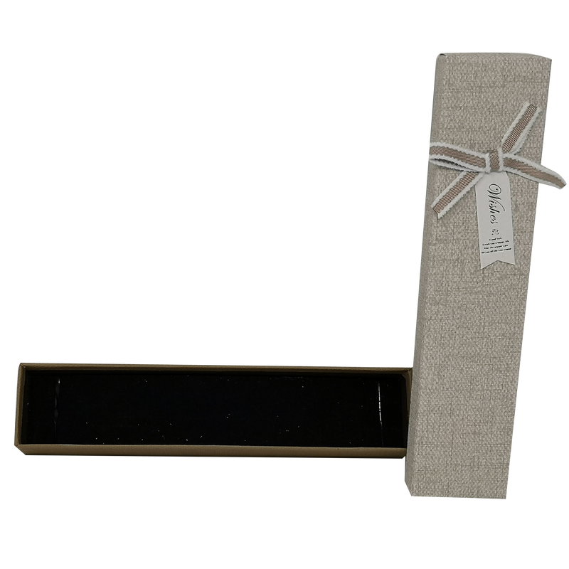 Linen Paper Gift Jewellery Box with Ribbon and Insert