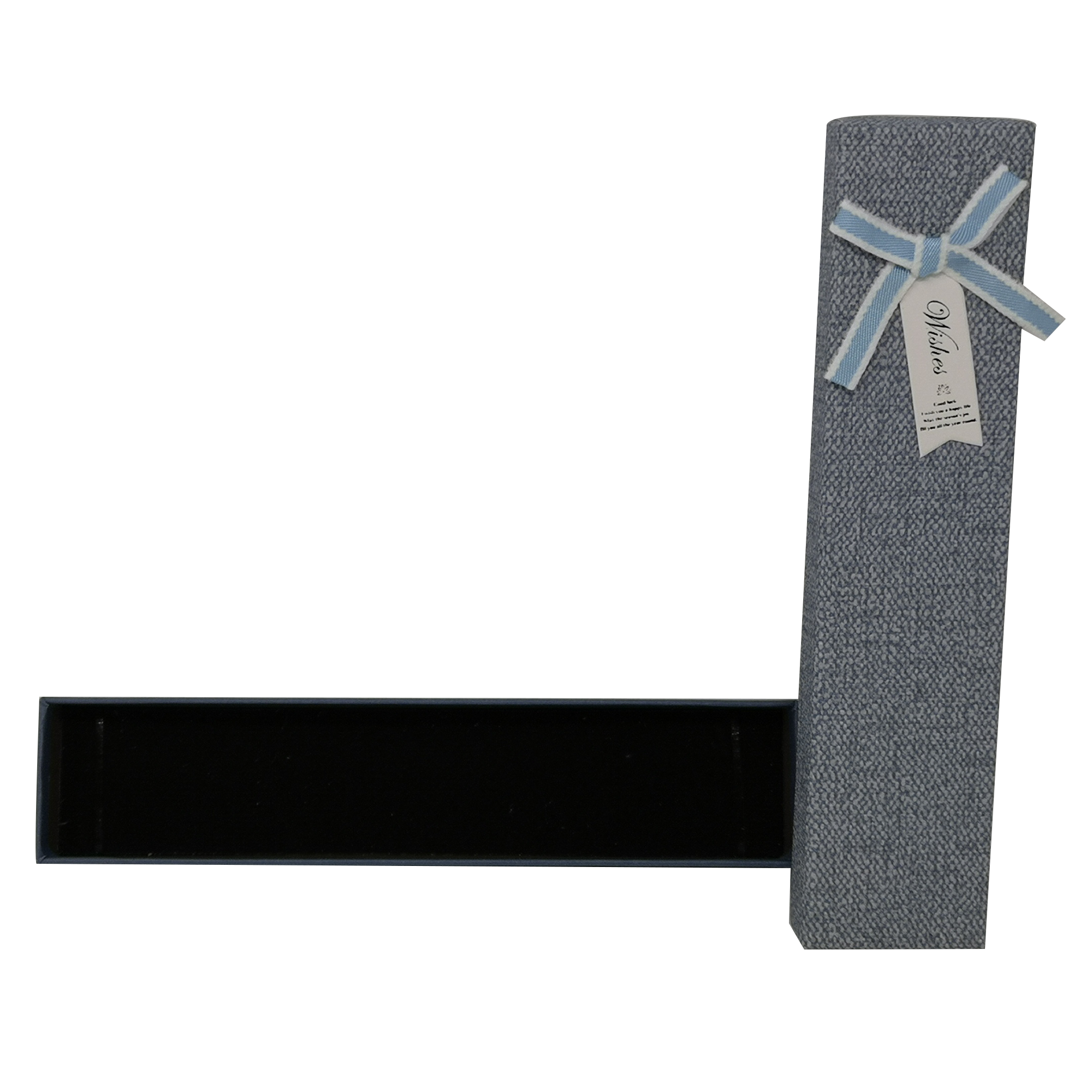 Linen Paper Gift Jewellery Box with Ribbon and Insert