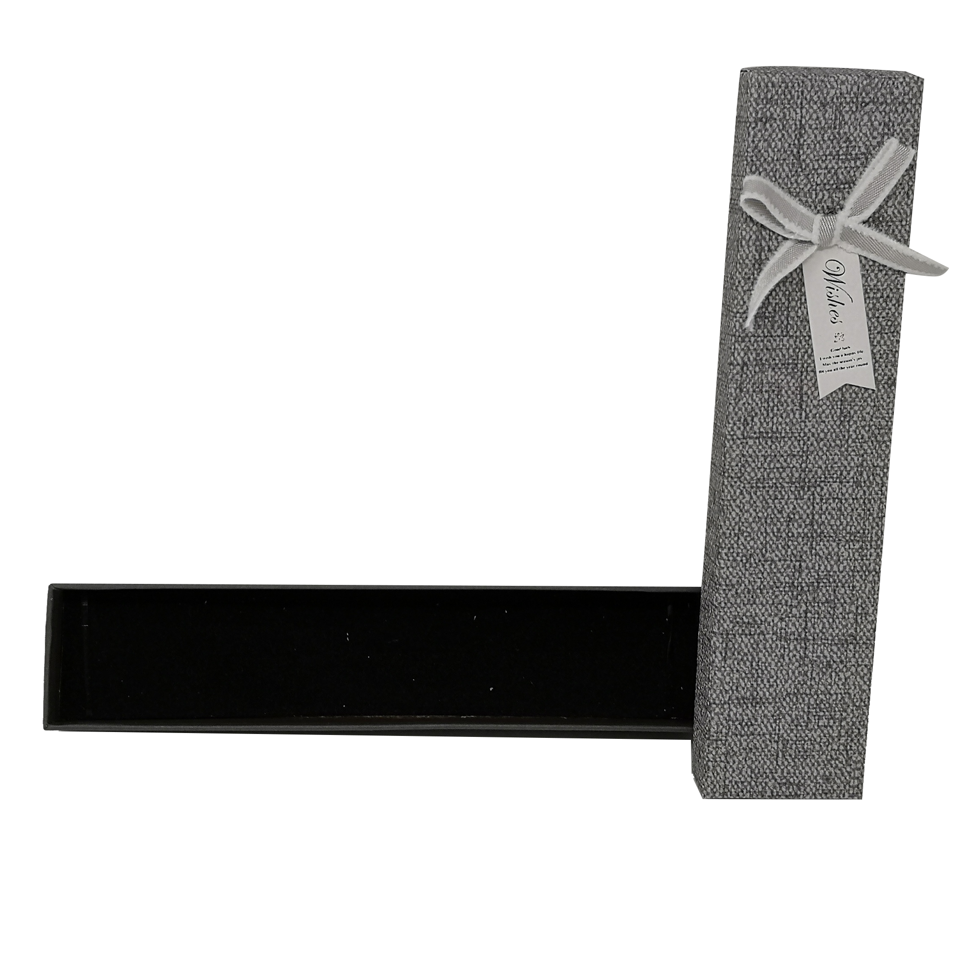 Linen Paper Gift Jewellery Box with Ribbon and Insert