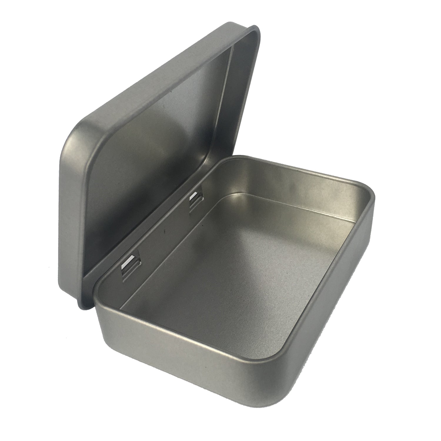 Silberne rechteckige Geschenkdose mit Klappdeckel/L95 x B60 x H22(mm) 
