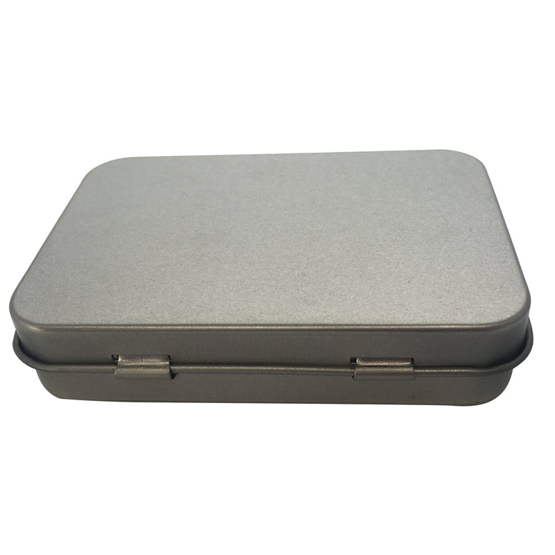 Silver Rectangular Gift Tin Box With Hinged Lid/ L95 x W60 x H22(mm)