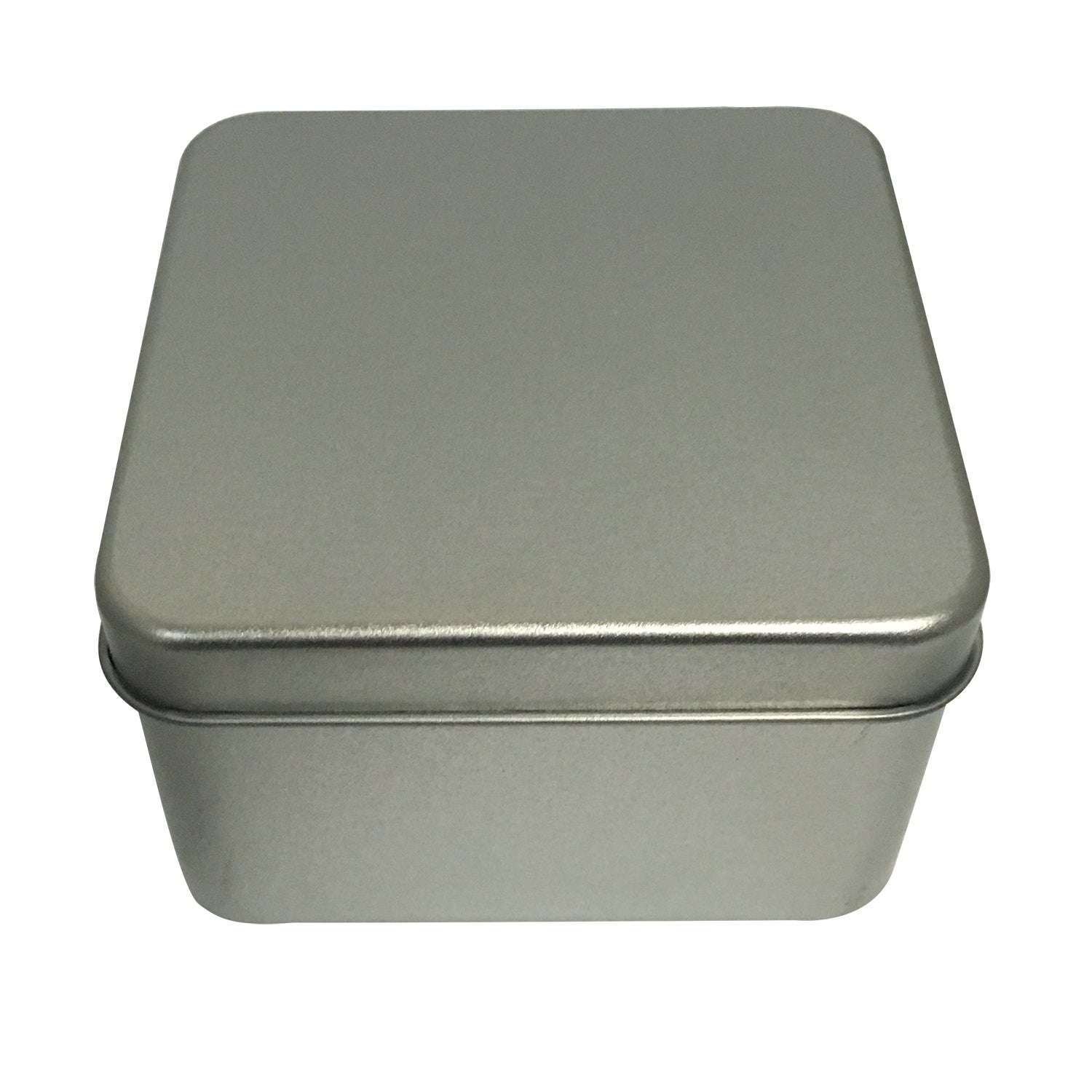 Silver & Black Square Gift Tin Box With Solid Lid/ L90 x W90 x H55(mm)