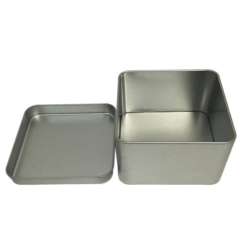 100pcs Square Gift Tin Box With Solid Lid & Window lid/ L90 x W90 x H55(mm)