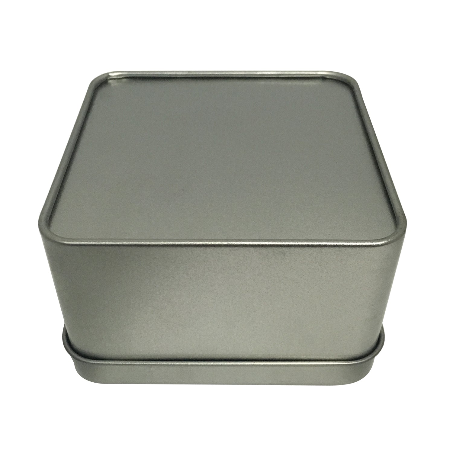 Silver & Black Square Gift Tin Box With Solid Lid/ L90 x W90 x H55(mm)