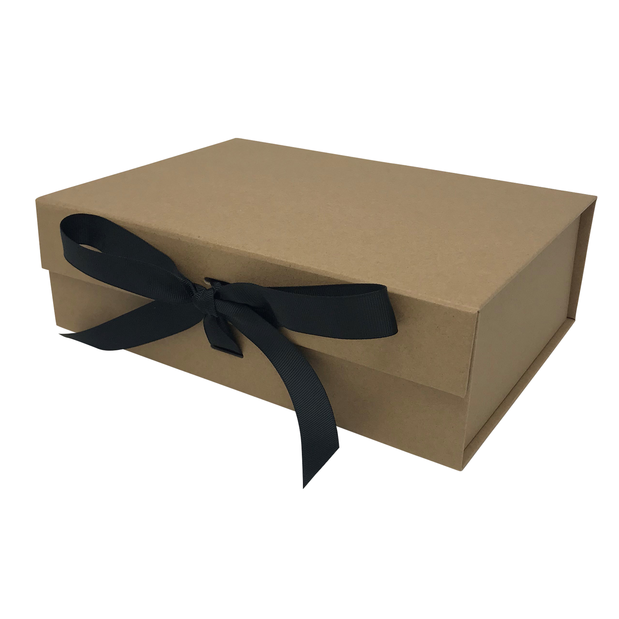 Wholesale A4 Size Natural Kraft Folding Magnetic Gift Box with Changeable Ribbon