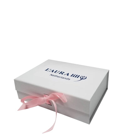 Wholesale Large A3 Size White Folding Magnetic Gift Box with Changeable Ribbon