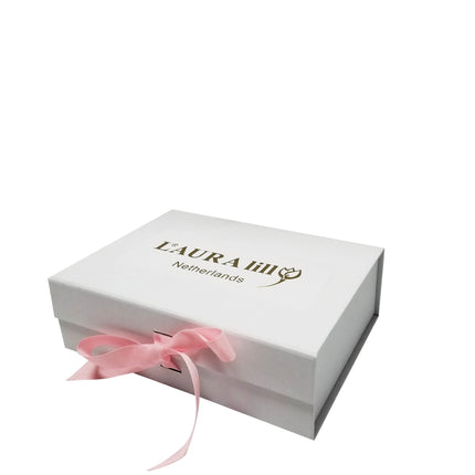 Wholesale Large A3 Size White Folding Magnetic Gift Box with Changeable Ribbon