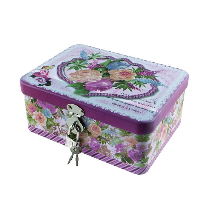 Rectangular Solid Lid Storage Tin With Lock - Ld Packagingmall
