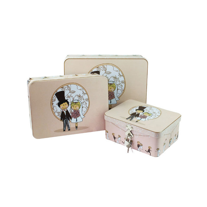 Rectangular Solid Lid Stackable Storage Tin with Lock - Set of 3 - Ld Packagingmall