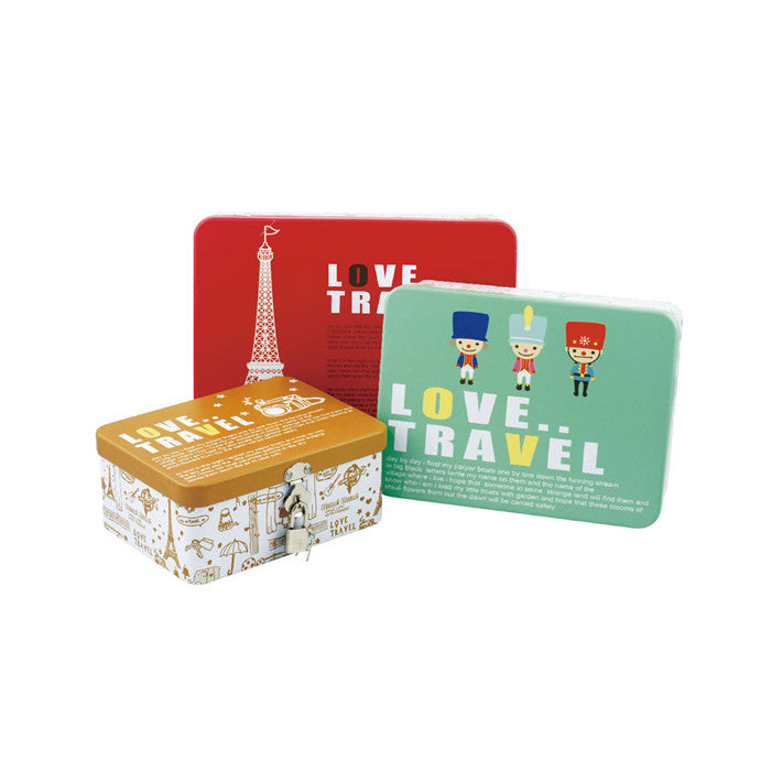 Rectangular Solid Lid Stackable Storage Tin with Lock - Set of 3 - Ld Packagingmall