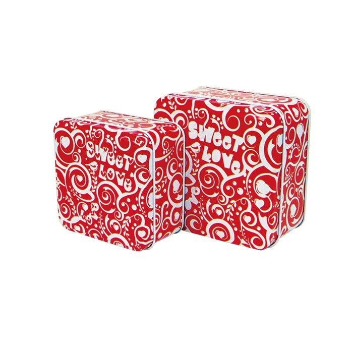 Square Slip Lid Storage Tin - Set of 2 - Ld Packagingmall