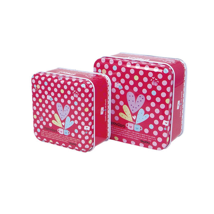Square Slip Lid Storage Tin - Set of 2 - Ld Packagingmall
