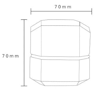 Luxury Hexagonal Mini Tin With Inner Lid/ D70 x H70 (mm)