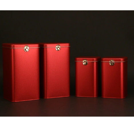 Square Storage Tin With Lock/ L100(mm) x W100(mm) x H190(mm)