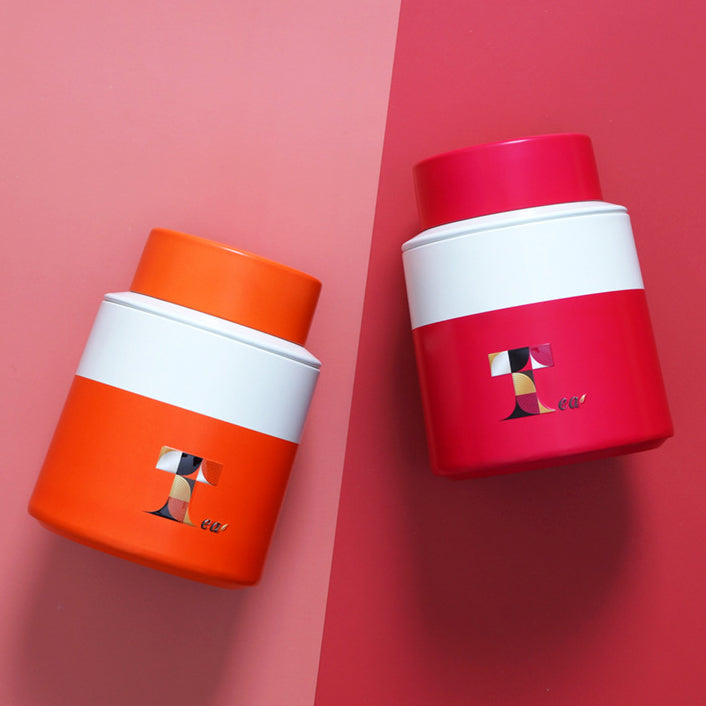 Tea Printed Storage Tin/ D105(mm) x H140(mm)