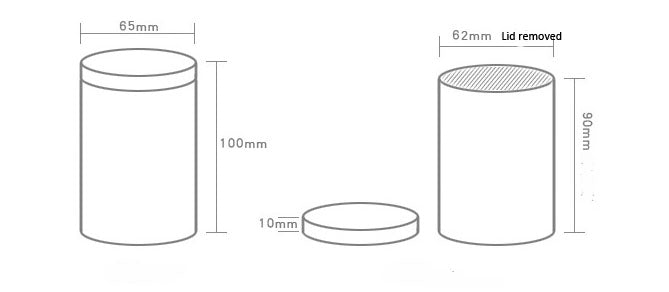 Mini Round Tea Tin With Solid Lid/ D62(mm) x H90(mm)