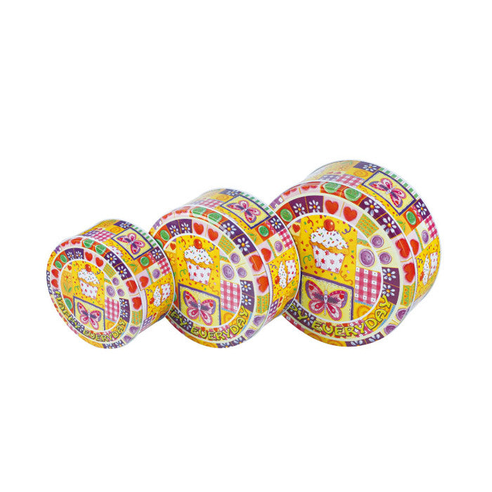 Round Slip Lid Stackable Storage Tin - Set of 3 - Ld Packagingmall