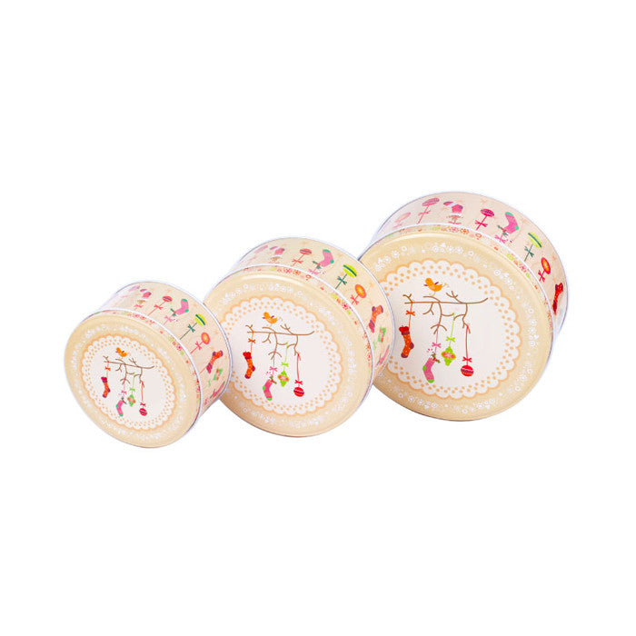 Round Slip Lid Stackable Storage Tin - Set of 3 - Ld Packagingmall