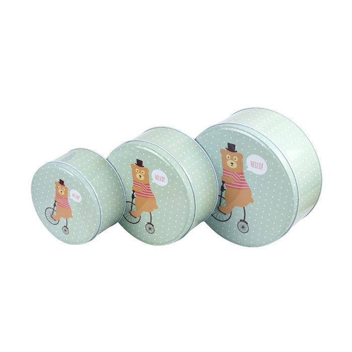 Round Slip Lid Stackable Storage Tin - Set of 3 - Ld Packagingmall