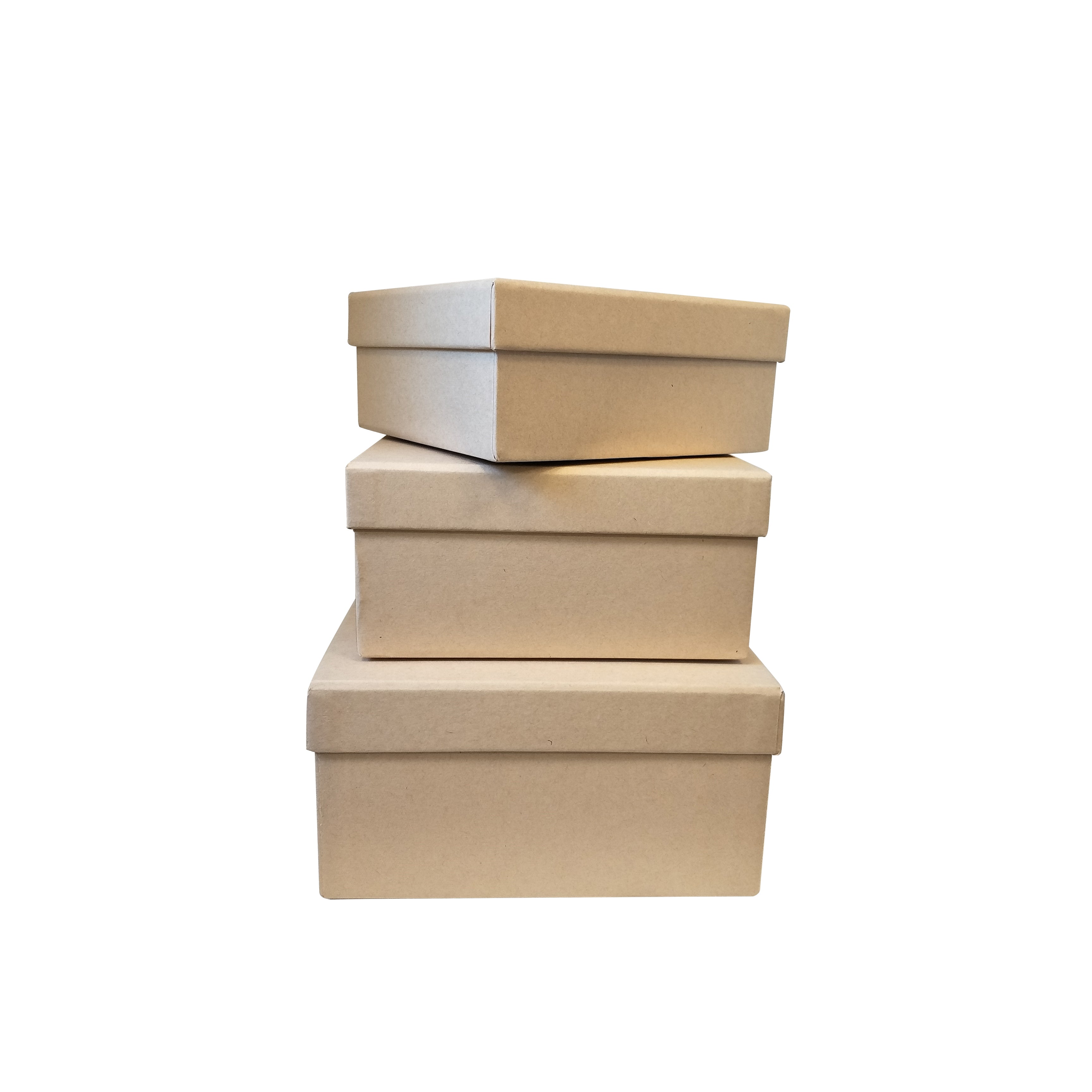 Natural kraft /Black Square Rigid Gift Box With Lift Off Lid - Ld Packagingmall