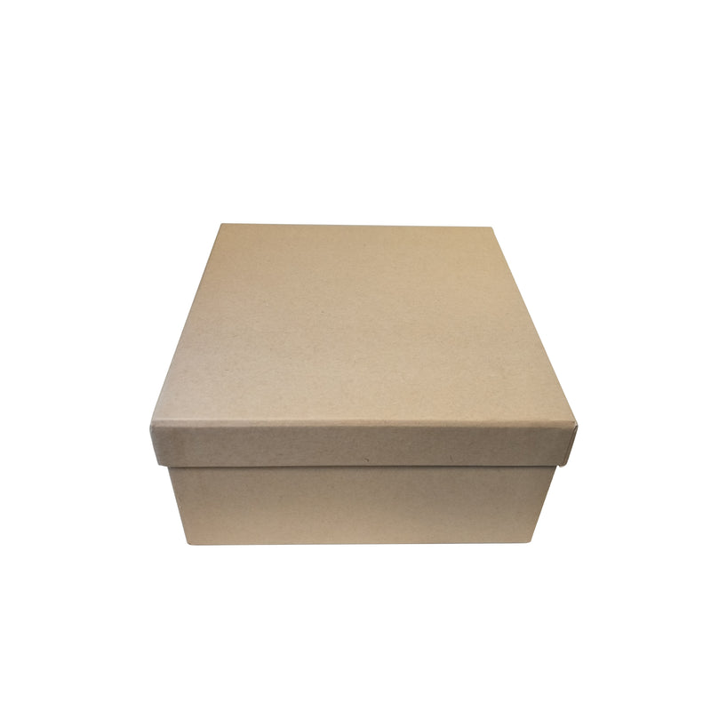 Natural kraft /Black Square Rigid Gift Box With Lift Off Lid - Ld Packagingmall