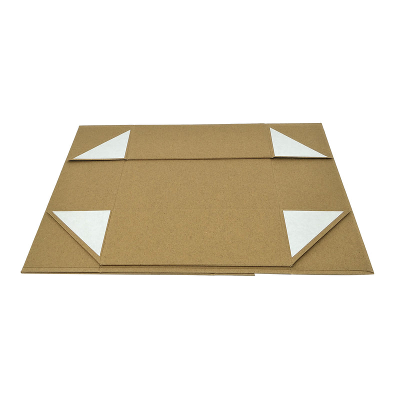 A5 Size Natural Kraft Brown Folding Magnetic Gift Box with Ribbon