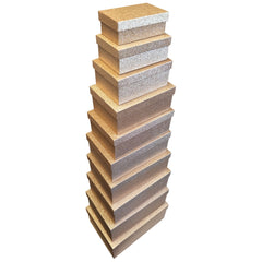 Champagne Rectangular Glitter Rigid Storage Decoration Gift Box Set of 10 Pieces With Lid - Ld Packagingmall