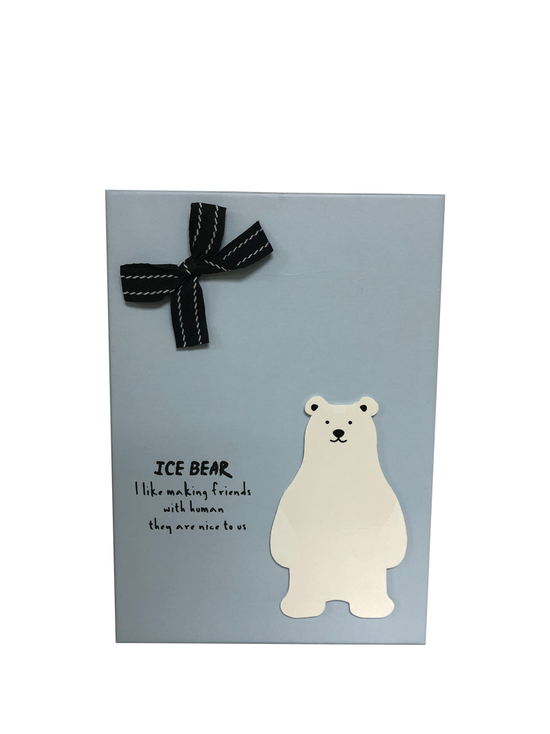 Rectangular Polar Bear Paper Gift Box with Bow