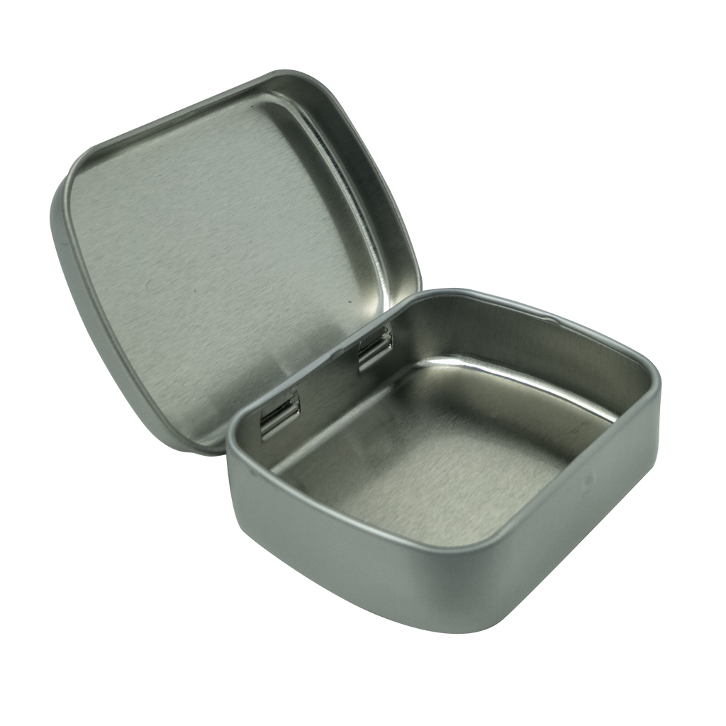 Small hinged tin outlet box