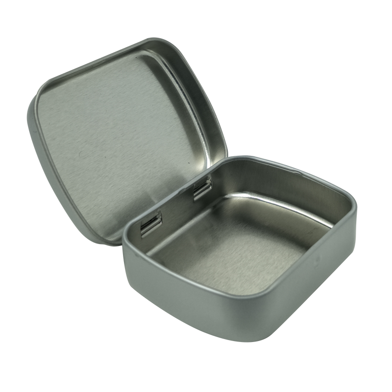 Small Printed Gift Tin Box With Hinged Lid L60 x W48 x H15 mm