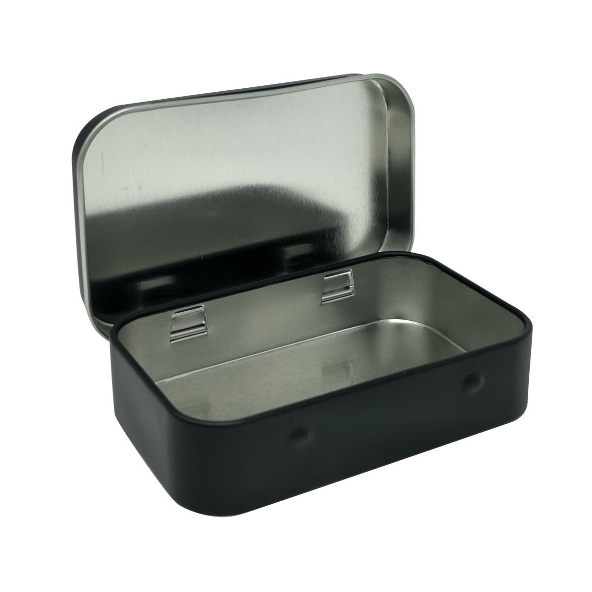 Wholesale Black Rectangular Gift Tin Box With Hinged Lid L95 x W60 x H22 mm