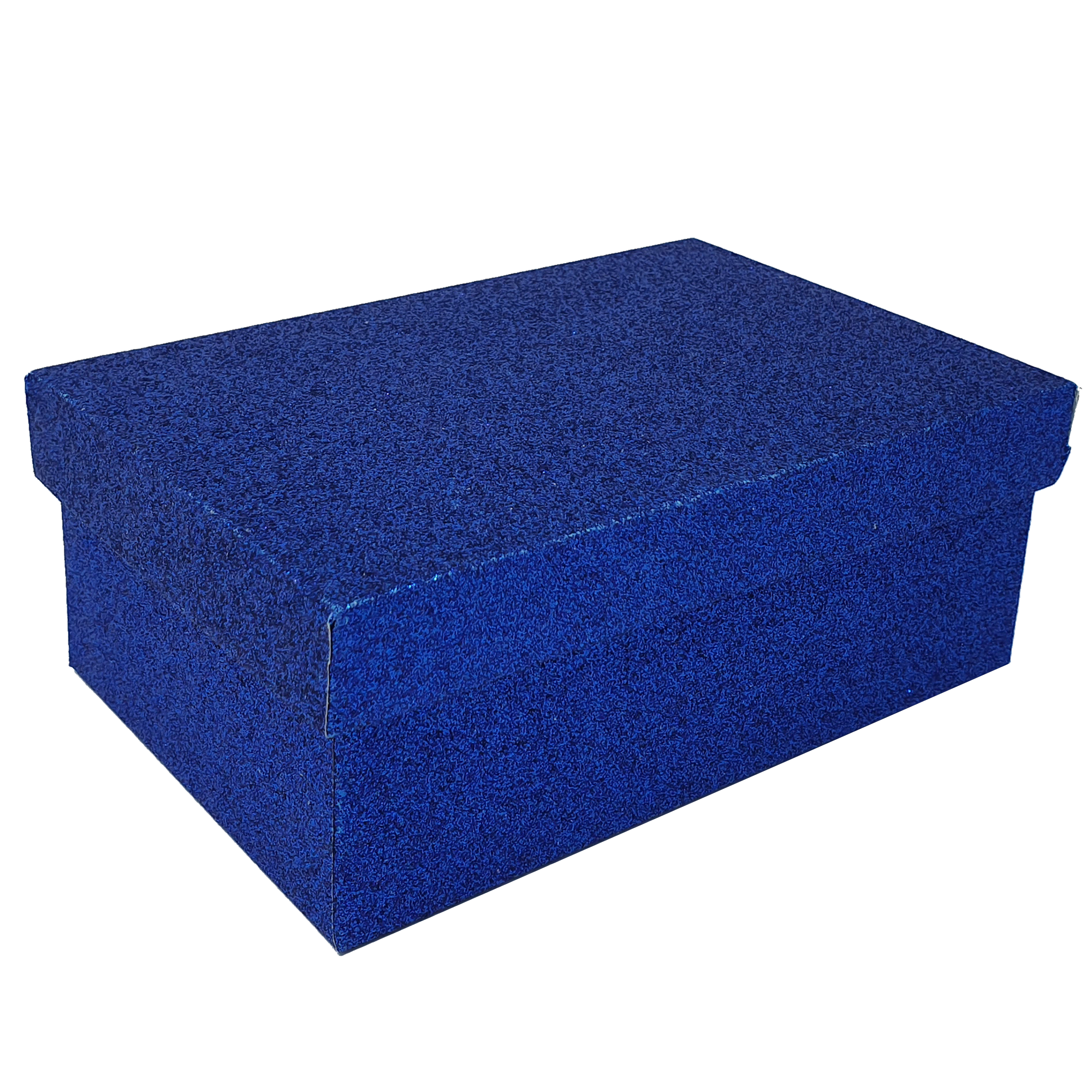 Blue Rectangular Sparkly Glitter Rigid Stacking Gift Boxes